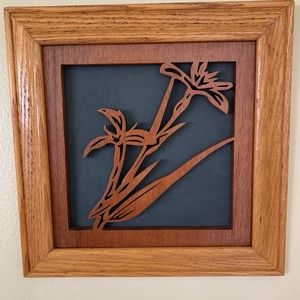 Wooden Flower Scroll Saw Wall Decor